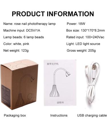 UV Nail Lamp Mini Lotus Hands Light Nail Polish Gel Curing Lamp Rotatable Nail Dryer White LED - Buy Online on SooperMarket.com