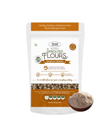 NIHKAN Sprouted Jowar Flour (Sorghum Millet flour) - 454g | Gluten free tested | Nutrition of Sprouted grains | Easy to digest - Great for gut health