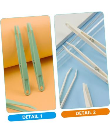 Stobok 12-Piece Flat Head Tweezers Set - Perfect for First Aid Trimming Nasal Hair and Eyelash Extensions - Pink Plastic Tweezers for Precision Use - Buy Online on SooperMarket.com