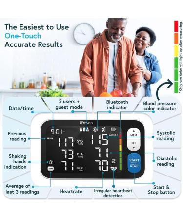 iProven 2023 Smart Upper Arm Blood Pressure Monitor - 500 Memory Sets - Large Adjustable Cuff - Backlit Display - Bluetooth App - Home Use - Buy Online on SooperMarket.com