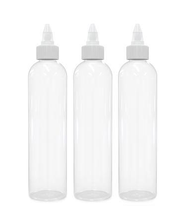 Rotip clipper bottle 237 ml crystal clear empty plastic bottles BPA-free pet refillable opening/closing of the nozzle-multi-purpose (3 pieces)