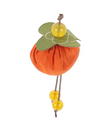 Cabilock Persimmon Sachet Chinese Style Blessing Bags Feng Shui Car Accessories Decor Face Powder Fine Orange 13X3CM