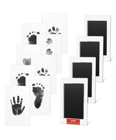 Toyess baby handprint and footprint set clean touch stamp pillow - baby impression set for newborns paw print set dog baby footprint set for family gift 4 pieces 4 packs
