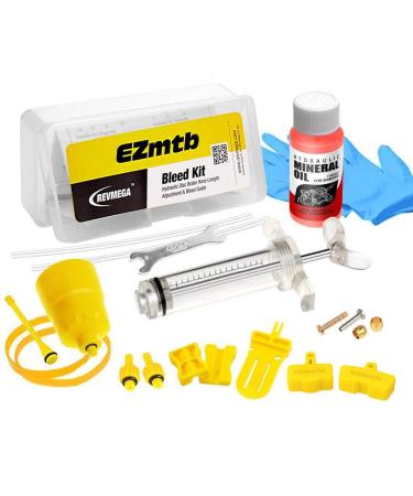 Revmega Bleeder Hydraulic Disc Brake Bleed Kit Tool fit Shimano - Inc. 60ml Mineral Oil Fluid
