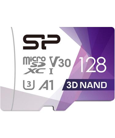 Silicon Power 128GB Micro SD Card U3 SDXC Up to 100MB/s High Speed Memory Card with Adapter for Cams, Steam Deck, DJI Pocket 2 and Drones