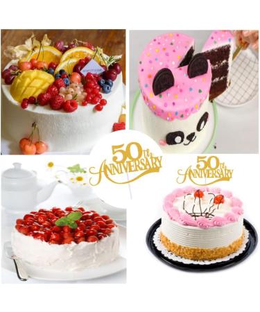 KREDHONG Golden Wedding Cake Topper 50th Anniversary Cake Topper Golden Wedding Anniversary Decorations for 50th Birthday Wedding Anniversary Decorations - Buy Online on SooperMarket.com