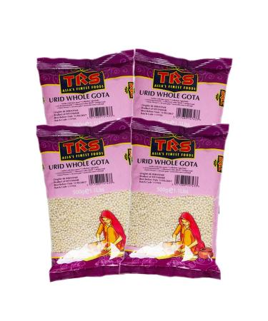 TRS Urid Whole Gota | 500G | Urid Gota Whole | Urad dal | High Fibre | High Protein | Natural | Gluten Friendly | Indian Origin (Pack of 4)