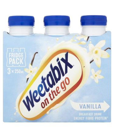 Weetabix On the Go Breakfast Drink Vanilla 3 x 250ml Vanilla Natural 1 Count (Pack of 1)