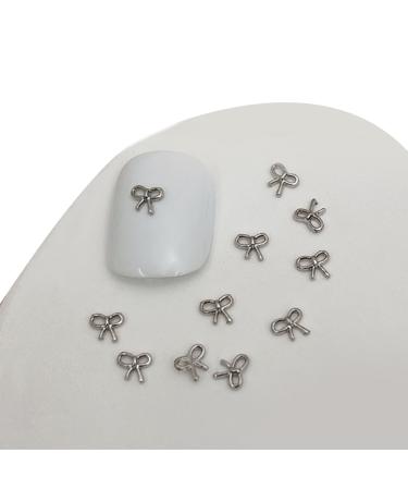 3D Metal Nail Nail Embellishments 20pcs Bowknot Nail Decorations For Individual Styles Nail Embellishments 01White K