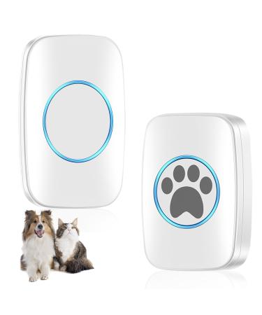 Nizirioo wireless training bells for pets: IP44 waterproof door bell litter bell with 60 ringtones and 5-stage volume control dog wrinkle (1 * recipient + 1 * touch doorbell))