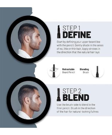 VOID Homme Beard Pencil Filler Set - Light Brown (4 Pack) | Instant Thicker Beard Pen Kit for Men - Waterproof Filling and Thickening - Buy Online on SooperMarket.com