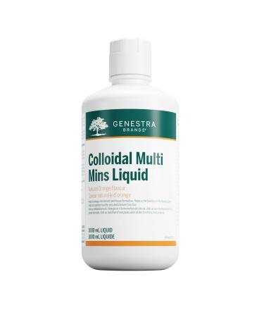 Genestra Brands - Colloidal Multi Mins Liquid - Multi Mineral Formula to Support Good Health and Thyroid Function - 1000 ml Liquid - Natural Orange Flavour