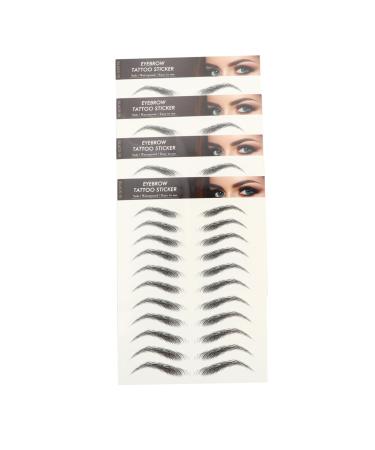 Baluue 12 Sheets Waterproof Eyebrow Stickers Eyebrow Fake Eyebrow Stickers Brow Eyebrow Transfer Stickers 6d Hair-like Eyebrows Stickers Makeup Brow Sticker 21x14.8cmx3pcs Blackx3pcs
