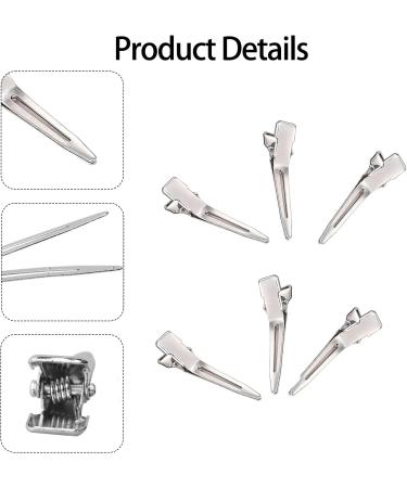 JEKUGOT 60 Pieces Metal Duck Billed Hair Clips Silver Hairdressing Single Prong Curl Clips with Storage Box Alligator Clips Hair Pins for DIY Making Hair Bows Hair Accessory Hair Extensions - Buy Online on SooperMarket.com