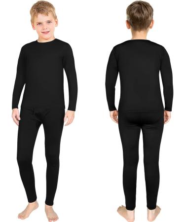 Silkfly Boys Thermal Underwear Set - Fleece Lined Long Johns for Kids - Base Layer Shirt and Pants Set - Winter Large - Buy Online on SooperMarket.com