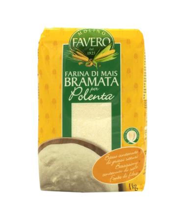 Polenta - Bramata Bianca corn semolina white and coarse Favero 1 kg