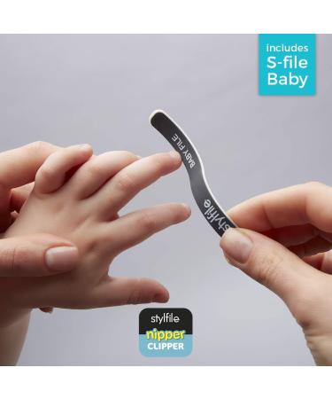 STYLFILE Nipper Clipper with Safety Spy Hole & Curved Baby S-File - Stainless Steel Toddler Manicure Set Designed for Infants Tiny Nails White 2 Count (Pack of 1) - Buy Online on SooperMarket.com
