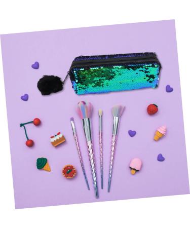 EXCEART 1pc Pencil Style Bags Makeup Cosmetic Mermaid Sequin Multifunction Lady Storage Pouch Bag Sequins Green Black 21X7CM - Buy Online on SooperMarket.com
