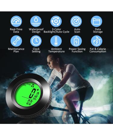 Multifunction Waterproof Bicycle Computer | Speedometer with 20 Functions & 3-Colored Backlit Display | Ideal for Adults & Children - Buy Online on SooperMarket.com
