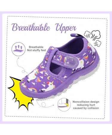 Nerteo Boys Girls Aquatic Water Shoes - 9 Toddler Purple/Rainbow/Unicorn - Buy Online on SooperMarket.com