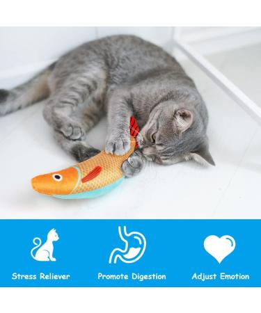 Osdue Cat Mint Toys - 3 Plush Fish Toys for Cats & Kittens | Dental Chew & Simulation Fish | International Shipping - Buy Online on SooperMarket.com