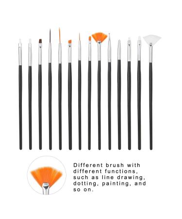 15pcs Painting Brush Set - DIY Nail Art Manicure Tools for Detailed Dotting & Line Drawing - International Shipping Available - Buy Online on SooperMarket.com