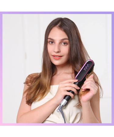 VKK Hair Straightener Brush - Fast Heating Smoothing Brush with 5 Temp Settings & Scalding Protection | Professional Hair Styling Tool - Black - Buy Online on SooperMarket.com