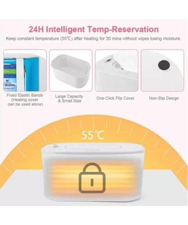 Adjustable Wiping Warmer for Babies - 40 -60 Portable USB Moisture Towel Dispenser - 3 Temperature Modes - Large Capacity for Travel (Green) - Buy Online on SooperMarket.com
