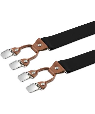 Men's Adjustable Y-Back Braces with 6 Metal Clips - Heavy Duty Elastic Pants Braces - Dresime H se B rs - Buy Online on SooperMarket.com