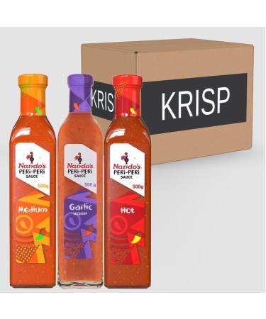 3 x 500g Selection Medium Hot Garlic Sauce Spicy Red Pepper Peri Peri Flavour Dressing Marinade Seasoning - Buy Online on SooperMarket.com