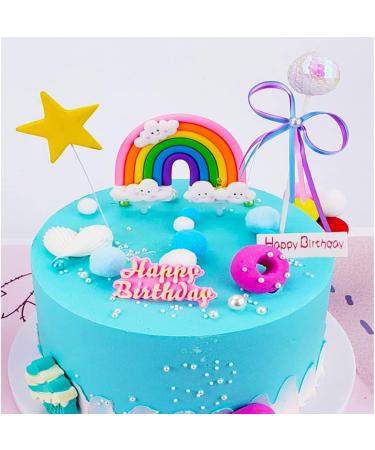 KRISMYA Rainbow Cloud Cake Topper Soft Pottery Rainbow Cake Topper Cupcake Topper for Boys Girls Birthday Decorations Baby Shower Wedding Party Favors Supplies - Buy Online on SooperMarket.com