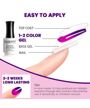 RARJSM Color Changing Gel Nail Polish 15ML - Dark to Bright Purple UV Thermal Gel for Nail Art Soak Off DIY Manicure - Buy Online on SooperMarket.com