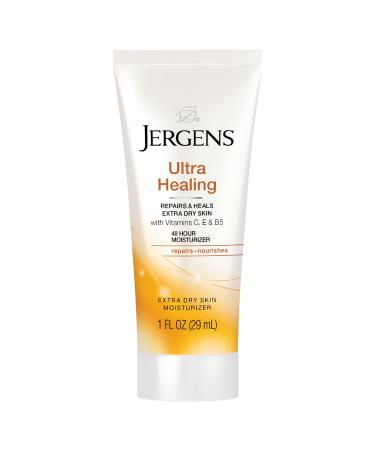 Jergens Ultra Healing Dry Skin Moisturizer 1 Ounce Travel Lotion for Absorption into Extra Dry Skin with HYDRALUCENCE blend Vitamins C E and B5 (Pack of 10) 1 Fl Oz (Pack of 10)