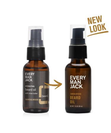 Every Man Jack Sandalwood Beard Oil - Moisturizing & Softening Formula with Shea Butter & Coconut Oil for a Natural Shine - Buy Online on SooperMarket.com