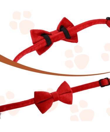 Personalized Cat Collars with Bells - Adjustable Pet Safety Collars for Small Dogs & Cats - 2 Pack in Red & Black - Buy Online on SooperMarket.com