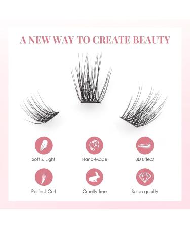 Cuckoo Cluster Lashes - 100 Pc 3D Fluffy DIY Eyelash Extensions - C Curl Mixed Length Individual Cluster Lashes for Volume - Cluster Lash-01 - Buy Online on SooperMarket.com