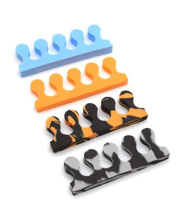 PrettyClaw Foam Toe Separators - 24 Pieces - Nail Polish Toe Spacers in Orange, Gray, Blue - Pedicure Toe Separators for Perfectly Polished Toenails - Buy Online on SooperMarket.com