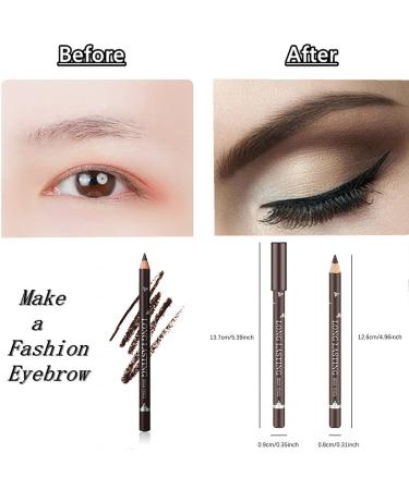 Go Ho 12 PCS Waterproof Eyebrow and Eyeliner Pencil Set - Long-lasting & Sweat-proof Makeup Brow Tint Pen in 3 Colors - Buy Online on SooperMarket.com