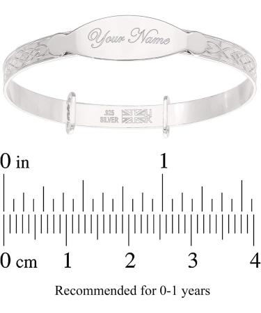 Dolce Valentina Personalised 925 Baby Bangle Bracelet | Baptism Christening Gift for Newborn 0-1 yrs - Buy Online on SooperMarket.com