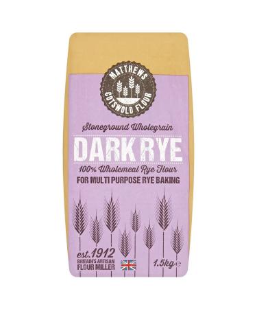 Matthews Flour Stone Ground Dark Rye Flour 1.5Kg Cotswold Rye flour is rich in flavour and perfect for delicious rye breads with a dark character