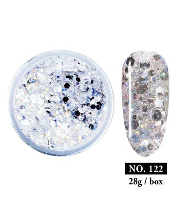 Shine Silver Glitter Hexagon Sequins Dip Powder Nails - 28g/Box, Long-lasting & No UV Light Needed (No.122) Blue - Buy Online on SooperMarket.com