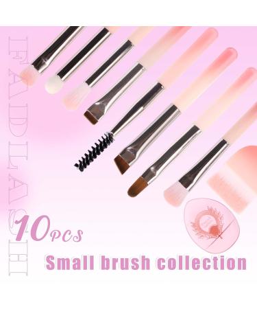Travel Makeup Brush Set - 10 Mini Brushes with Case | Foundation Blending Eyeshadow & Blush | Perfect Makeup Gift (Pink - Buy Online on SooperMarket.com