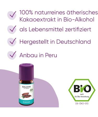 Baldini Organic Cocoa Extract - 100% Natural Liquid for Baking - 5ml (1 Pack) Cocoa Aroma - Buy Online on SooperMarket.com