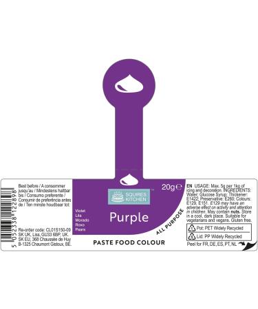 Squires Kitchen Purple Food Colouring Paste - 20g | Concentrated Color for Icing, Fondant, Buttercream & More - Buy Online on SooperMarket.com