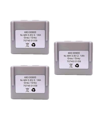 3 Pack 3.6V 68300900 Battery 2100mAh Rechargeable NI-MH 68300900 Battery for HETRONIC Remote Control