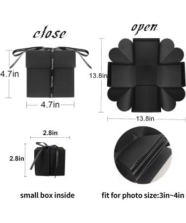 Wanateber Explosion Box DIY Gift - Love Memory Scrapbook Photo Box for Birthday Anniversary Wedding or Valentine's Day Surprise - Black - Buy Online on SooperMarket.com