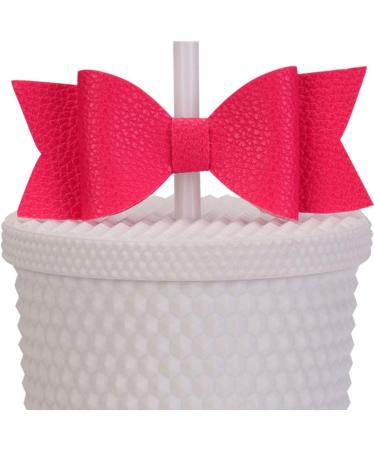Straw Bow - Bow Cupcake Portable Straw Caps Decoration Cute Big Straw Decorations Bow s for Shakven Hot Pink - Buy Online on SooperMarket.com