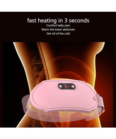 Menstrual Heating Pillows for Women - Portable Electric Heating Belt with 6-Speed Vibration & Fast Heating - Pink - Buy Online on SooperMarket.com