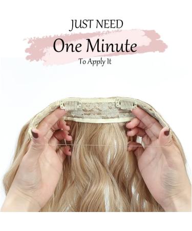 Invisible Wire Hair Extension - Natural Wavy Synthetic Clip-In, Adjustable Size with 2 Secure Clips, Long Curly Golden Blonde - Secret Hair Piece for Women (16inch) - Buy Online on SooperMarket.com