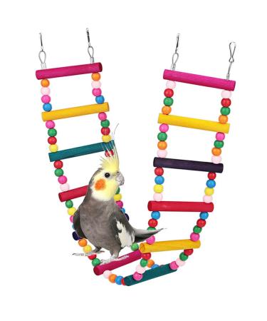 ASOCEA Bird Parrot Ladders Hanging Toys Pet Swing Bridge Climbing Toys Standing Hammock Cage Accessories for Small Medium Chicken Lovebirds Cockatiel Conure Parakeet Finches Trainning Playing